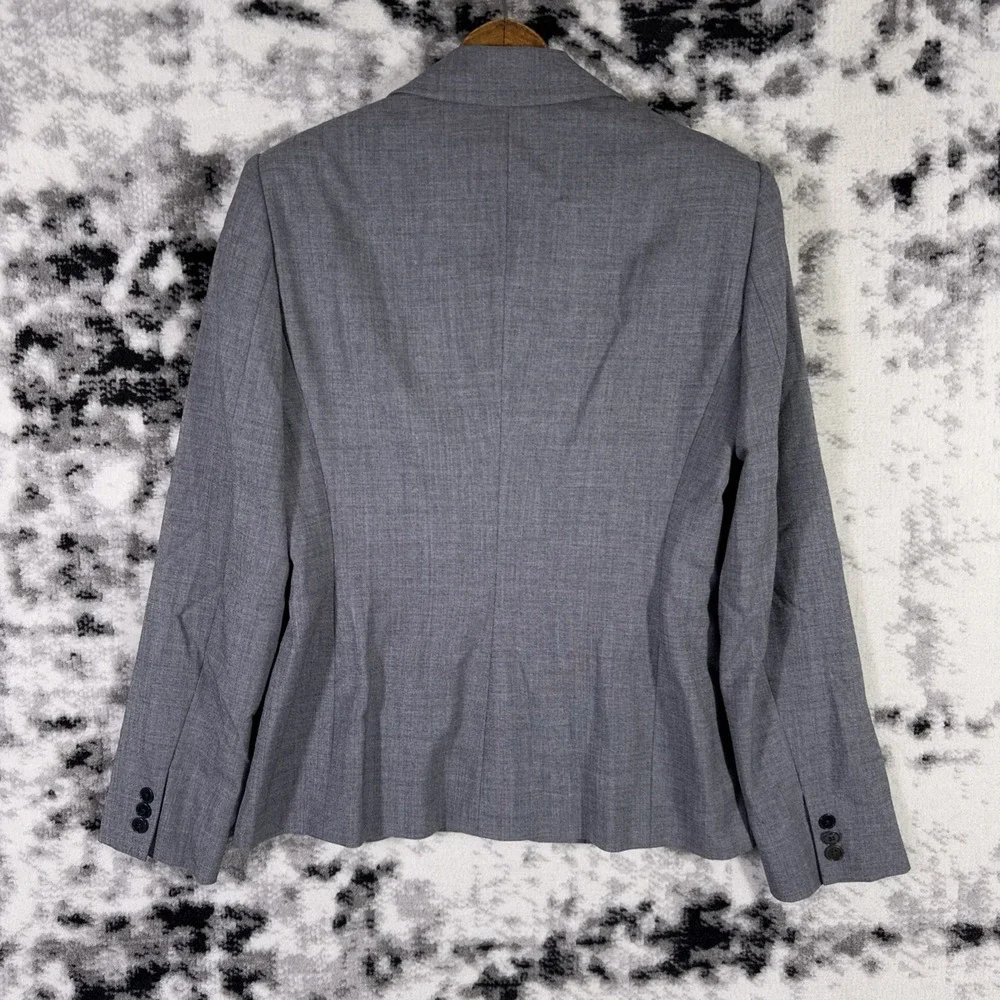 Ralph Lauren Collection Classics Jacket Womens‎ 10 Gray 3 Button Wool Stretch